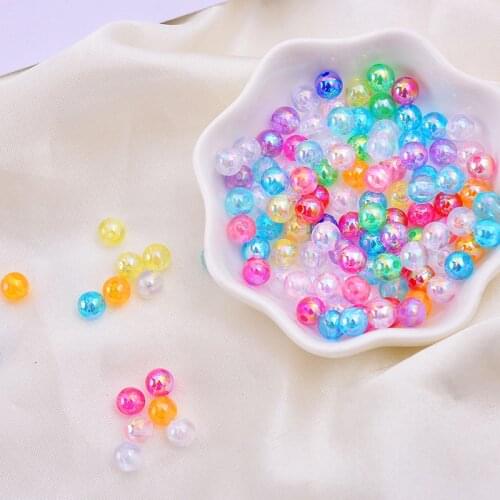 6mm 8mm straight holes AB round Acrylic Sewing pearl spacer beads clothes headwear shoes bag craft beaded DIY JewelleryMaking