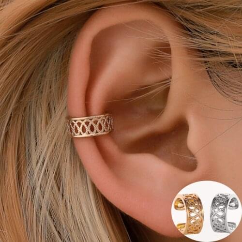 2pcs Empty Heart Fake Earrings for Women Men Jewelry Copper Helix Ear Piercing Oreja Fake Piercing Ear Cuff Retractable Earrings