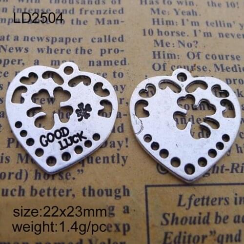 Hot 22x23mm 50pcs Zinc Alloy Letter In Heart Charms Antique Silver Plated Charms Pendants Vintage Jewelry Findings Accessories