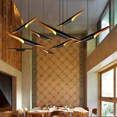 Post modern simple restaurant bamboo tube chandelier clothing store chandelier bedroom individual creative lighting