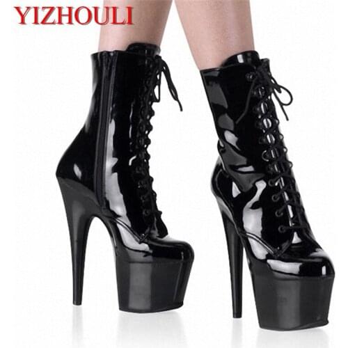 Sexy model 15 cm high heels boots, stage performance womens shoes, low boots, pole dancing shoes