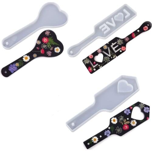 DIY Love Heart Paddles Resin Casting Mold Slap Paddles Silicone Pad Resin Mold Service Plate Pat Tray Resin Mold Art Crafts