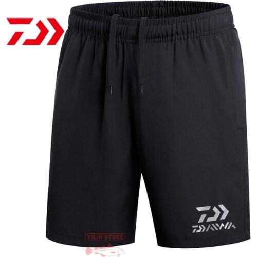 Daiwa Mens Casual Shorts Summer New Fashion Beach Pants Outdoor Fishing Hiking Shorts Ice silk shorts Breathable Fishing Pants