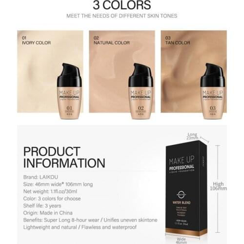 Face Foundation Matte Cream Waterproof Make Up Liquid Foundation Oil Control Cover Base Concealer Makeup Cosmetics TSLM1