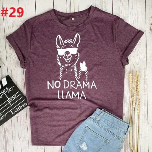 No Drama Llama Plus Size TShirt New Cute Animal Print Women T Shirt O Neck Short Sleeve Summer Tops Female T-Shirt Women Shirts
