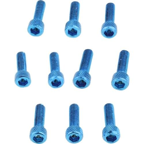 10pcs M6 x 20mm Pitch Alloy Steel Hex Bolt Socket Head Cap Screws Blue