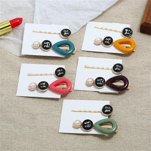 2Pcs/set Elegant Pearl Metal Gold Color Hair Clip Bobby Pin Barrette Hairband Hairpin Headdress For Women Girls Hair Accessories