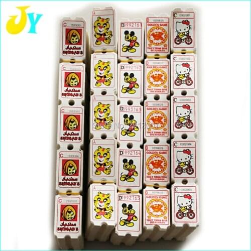 2000 pcs lot lottery tickets 50mm*30mm 160G or 180G redemption long tickets for video games machine