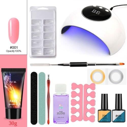 24w display Uv Lamp Nail Set Fast Extend Nail Gel Kit Primer GeTop Polish C1FF