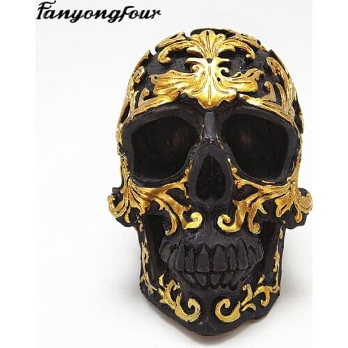 3D pattern skull silicone mold fondant mold resin plaster chocolate candle mold free shipping