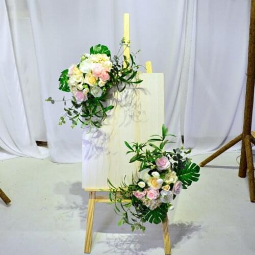 60X60CM Wedding Flower Row Welcome Sign Simulation Floral Hotel Creative Guide Decorations Photography Props Home Door Flower