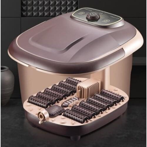 Foot bath artifact footbath household electric massage heating foot bath barrel Wu Hao Yang purple with automatic foot tub