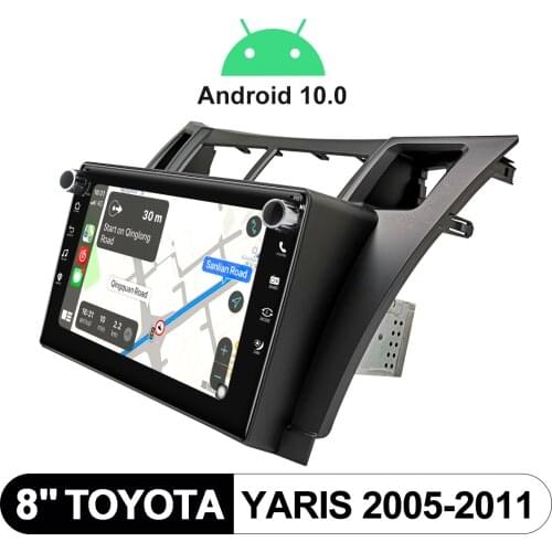Radio 1 din 8” Android 10 Car Stereo Car Multimedia Android-auto Apple CarPlay For Toyota Yaris 2005-2011 Autoradio Bluetooth 4G