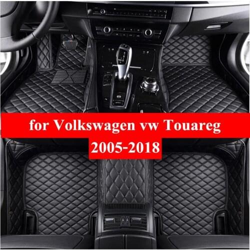 Car Floor Mats For Volkswagen VW Touareg 2009-2018 Flash Mat Leather Custom Foot Pads Automobile Carpet Car Covers