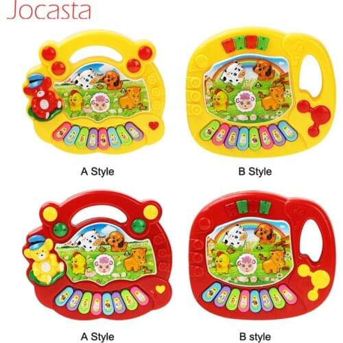 2 Types Farm Animal Sound Kids Piano Music Toy Musical Animals Sounding Keyboard Piano Baby Playing Type Musical Instruments