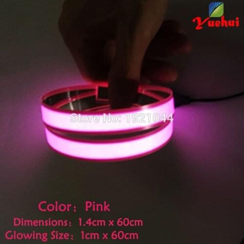 8 colors Choice 1.4X60CM Pink el tape el wire el strip for model,dispaly,car,house,holiday,party decoration with DC3V inverter