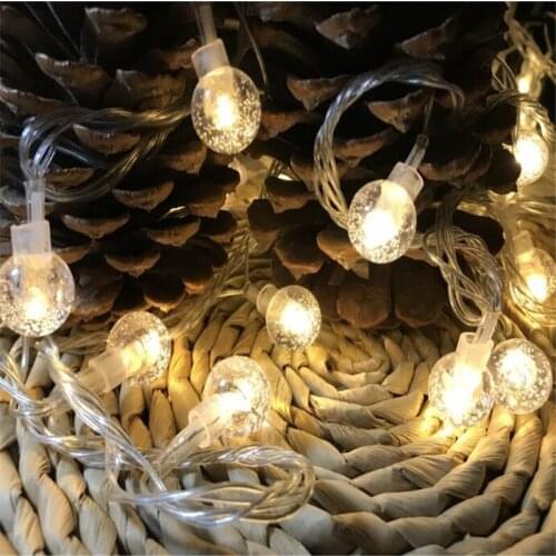 7.5M 50 leds Crystal ball String Light Christmas Garland Fairy Light for Wedding/Home/Party/Curtain Decoration Holiday light
