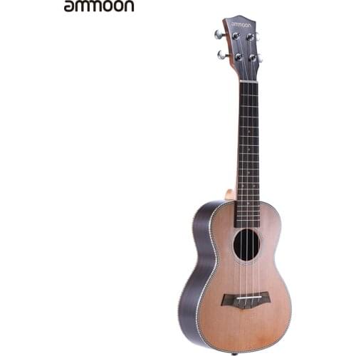 HOT ammoon 24" Korean Pine Acoustic Concert Ukulele Ukelele Uke Wooden 18 Frets 4 Strings Okoume Neck Rosewood Fretboard