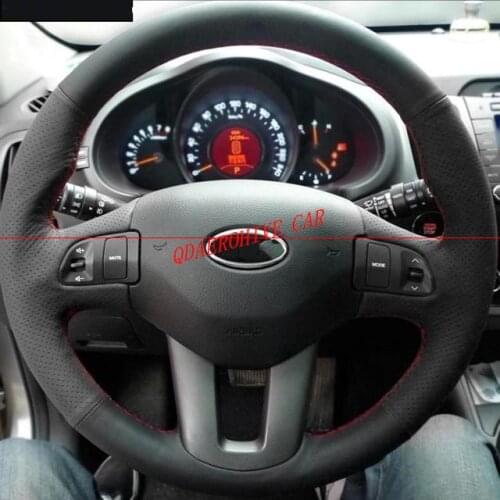 QDAEROHIVE Artificial micro fiber Leather Car Steering Wheel Cover for Kia Sportage 3 2011-2014 Kia Ceed Cee'd 2010 2011 2012