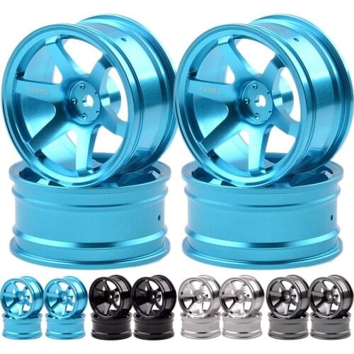 4P Aluminum 6 Spoke Wheel Rim For RC 1/10 On-Road 1052 Drift Sakura HSP Tamiya