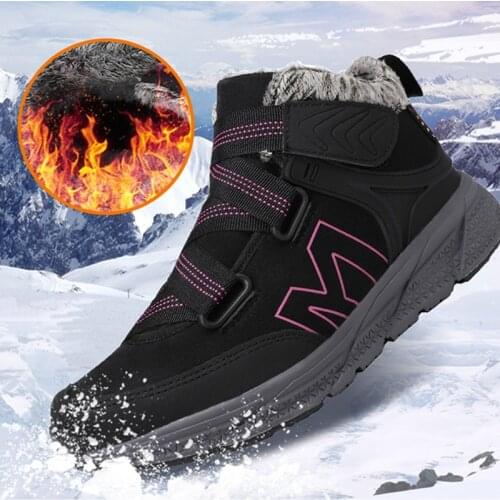 Men Women Thick Warm Cotton Shoes Winter Plus Velvet High-top Snow Boots Hiking Sneakers Non-slip Outdoor Casual Climbing Shoes