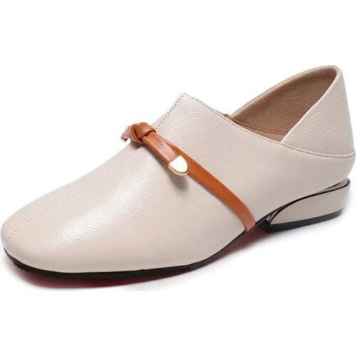 LLOGAI New Women PU Leather Loafers Mixed Ladies Ballet Flats Shoe Female Spring Moccasins Casual Ballerina Shoes Womens Shoes