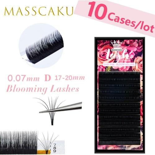 MASSCAKU 2d-6d Magnetic Camellia Lashes False 1S Blossom Eyelashes Extension Mink Eye Volume Fan Eyelashes Fake Lash Makeup