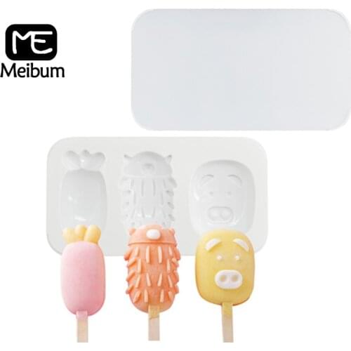 Meibum 3 Cavity Silicone Ice Cream Mold Variety Of Styles Ice Lolly Juice Dessert Popsicle Mould Frozen Sucker Tray Make Tools