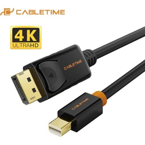 CABLETIME Mini Display Port to Display Port Cable Thunderbolt to DP 4K Cable Mini DisplayPort Cable For Surface Macbook C052