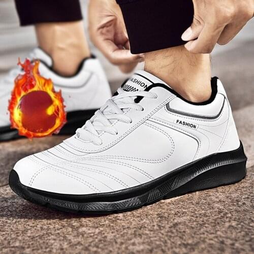 Men Shoes Luxury Brand England Trend Men Sneakers Italian Leisure Male Footwear Winter Plus Velvet Warm Leather Casual Shoes