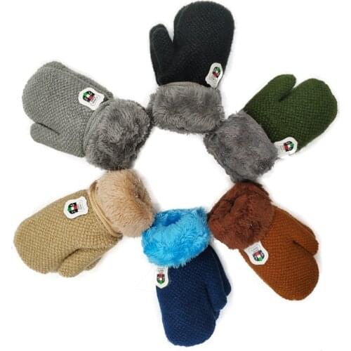 New Arrival Baby Boys Girls Knitted Gloves Winter Toddler Kids Children Thicken Wool Warm Full Finger Mittens Gloves with Rope