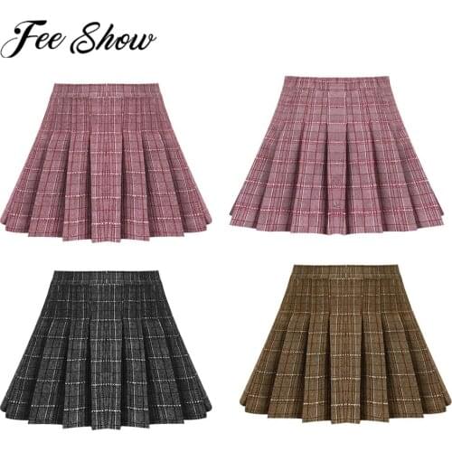 Girls Pleated Skirt Japanese Kids School Skirts Princess Party Clothes A-line Mini Plaid Skirt Student Uniform Children Clothing