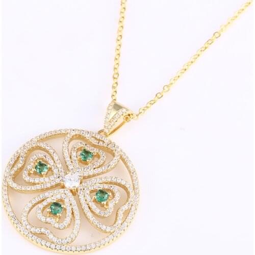 Mothers day gift women designer jewelry handmade big flower necklace copper micro pave zircon rhinestone necklaces pendants gold