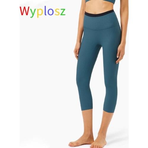 Wyplosz Yoga Pants For Women Seamless Tight Fitness Leggings High Waist Elastic Runing Sports Hip Gym Compression Color Matching