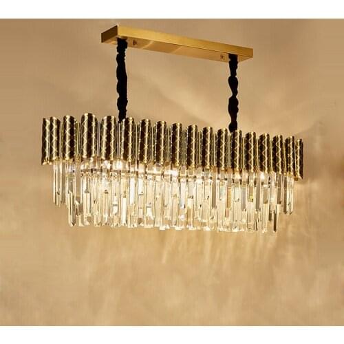 Modern Black Golden Designer Crystal LED Chandelier Hanging Lamp Lighting Lustre Chandelier Lighting Fixture For Dinning Room