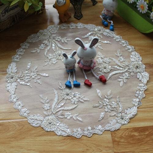 Modern white lace embroidery placemat cup coaster mug kitchen Christmas dining table place mat cloth tea coffee doily dish pad