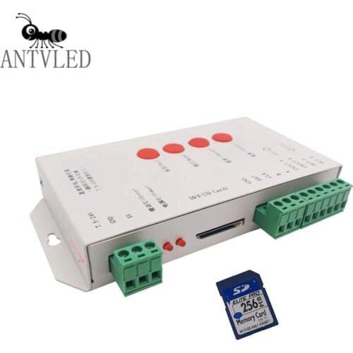 Led Strip RGB Controller T-1000S With 256M SD Card 2048Pixels For WS2812B WS2811 WS2801 LPD6803 SK6812 Led Lights DC5-24V