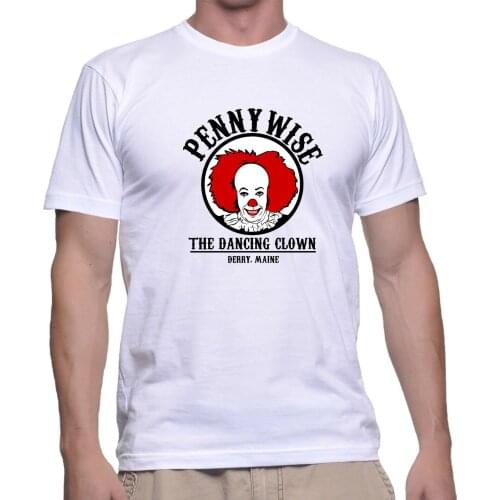 STEPHEN KINGS IT PENNY WISE THE CLOWN HORROR MOVIE Retro Vintage T SHIRT Personality