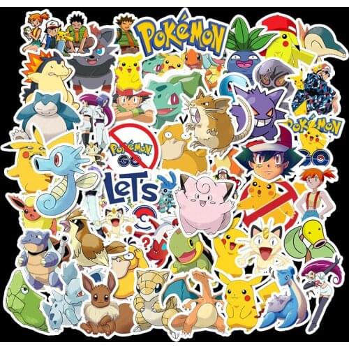 Pokemon go Psyduck Cartoon Stickers Waterproof Vinyl Decal for Laptop Helmet Bicycle Luggage Guitar Car pokemon go Stickers