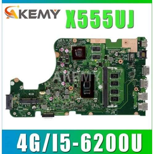 X555UJ 4G/I5-6200U GT920M For Asus X555UQ X555UF X555UJ X555UB Mainboard Motherboard 90NB0AG0-R01100