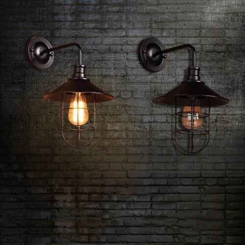 Loft retro bird cage iron wall lamps,cage pub cafe restaurant warehouse aisle porchwall lamp,explosion vintage bra wall sconce
