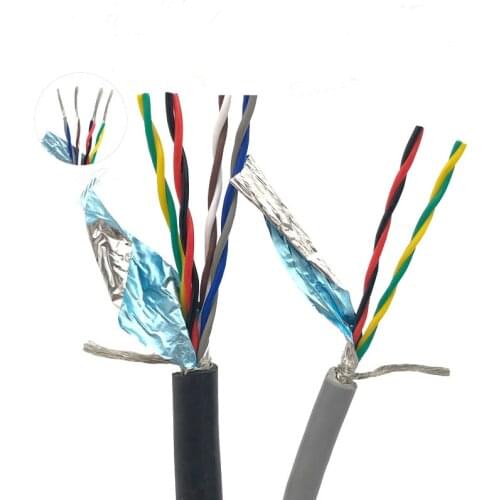 1M 26AWG 24AWG 2 core 4 core 6 core 8 core 10 core 485 communication signal wire RVSP pure copper twisted pair shielded wire