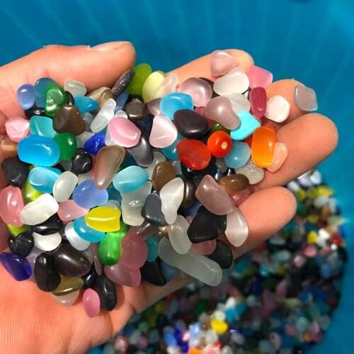 100g A natural blend of cat eye crystal polishing stones used for decorative stone