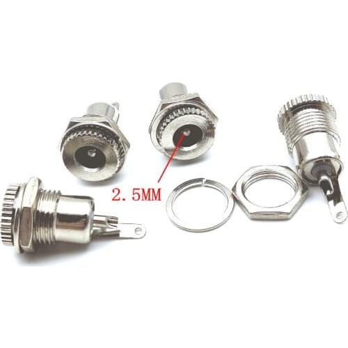 100pcs brass 5.5mm 2.5mm Female DC Socket JACK Power Plug connector