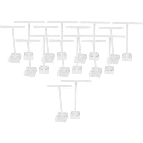 16x Acrylic T-Bar Dangle Drop Earrings Holder Jewelry Display Stand for Earrings