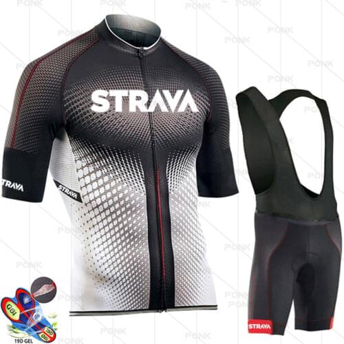 2021 STRAVA VISMA Cycling Jersey Short Sleeve Bicycling Jersey 19D Shorts MTB Bicycle Clothing Ropa Ciclismo Maillot Bike Wear