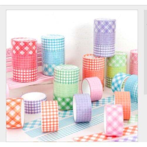 3 rolls/pack Vintage color grid control square grid checks plaid washi tape DIY Planner diary scrapbooking masking tape escolar
