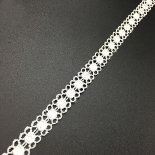 30Yards African Cord Lace Wedding Bridal Hair Accessories DIY Material White Flower Lace Applique Patches Black Lace Ribbon