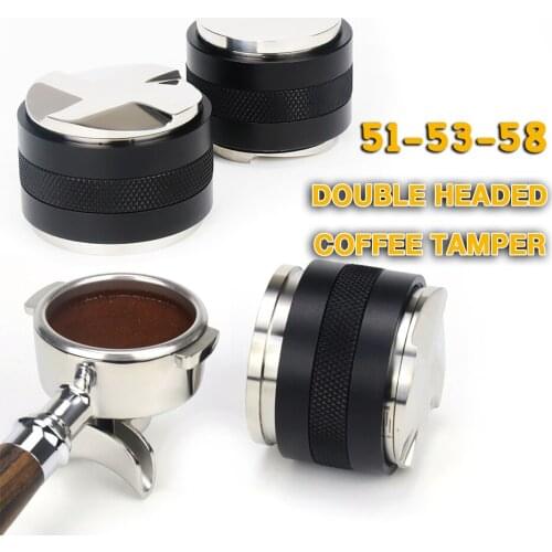 51/53/58MM Coffee Tamper Four Angled Slopes Double headed Coffee Powder Hammer Espresso Maker Cafe Barista Tools Accessories