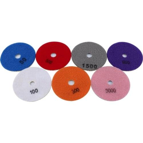 7Pcs/Lot 100mm Wet Diamond Polishing Pads Grinding Wheel Disc for Granite Marble Concret 4inch Grinding Disc Hot Sale